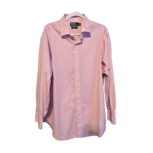 Men's Polo by Ralph‎ Lauren, size XXL,long sleeves,light salmon/cream stripes